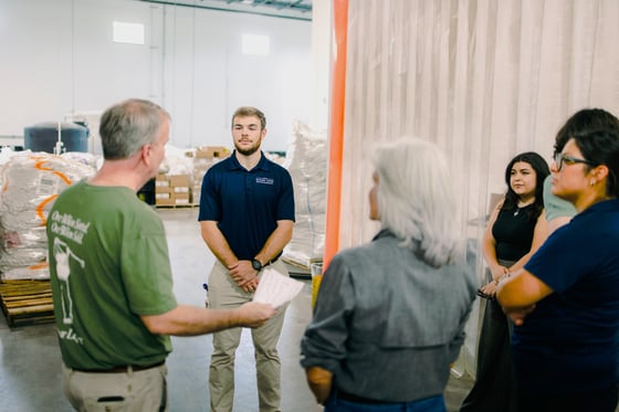 City of Sugar Land representatives attending a facility tour led by PJ Green, SVP Sales & Operations of PG Golf.
